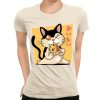 Pizza Cat Ladies Womens T-Shirt