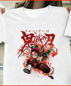 Demon Slayer Tanjiro Dance of Fire god Anime T_Shirt