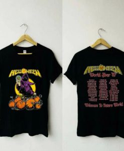 Helloween 1988 Pumpkins Fly Free Tour Concert Rock Band Tshirt