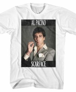 Scarface PACINO-Front Print-White Adult Short Sleeves T-Shirt