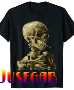 Vincent Van Gogh Skull With Cigarette Skeleton T-Shirt