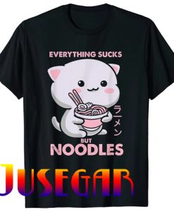 Pastel Goth Ramen Noodle Cat Anime Kawaii Lover T-Shirt