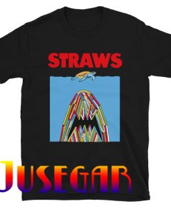 Straws Jaws Turtle Parody T-Shirt