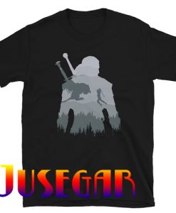 Witcher Geralt Dragon Fight Silhouette T-Shirt