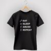 eat sleep abuse repeat t-shirt thd